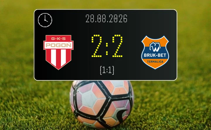 [PIŁKA NOŻNA] Pogoń Grodzisk Mazowiecki – Bruk-Bet Termalica Nieciecza 2:2. Remis lidera w Betclic 1. lidze