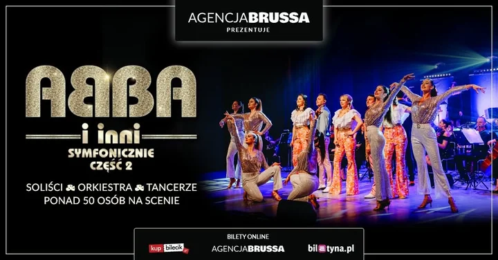 Grafika promocyjna wydarzenia ABBA i INNI Symfonicznie II — koncert symfoniczny w Grodzisku Mazowieckim
