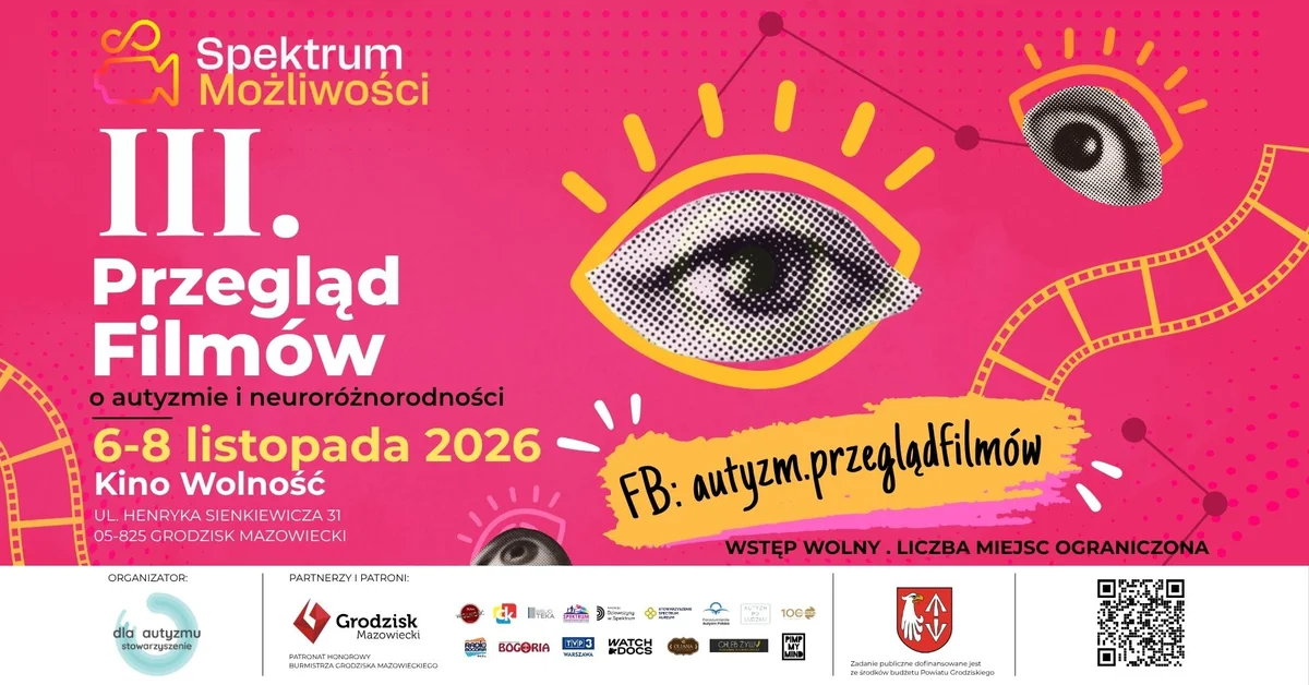 Grafika promocyjna wydarzenia III Przegląd Filmów „Spektrum Możliwości” w Grodzisku