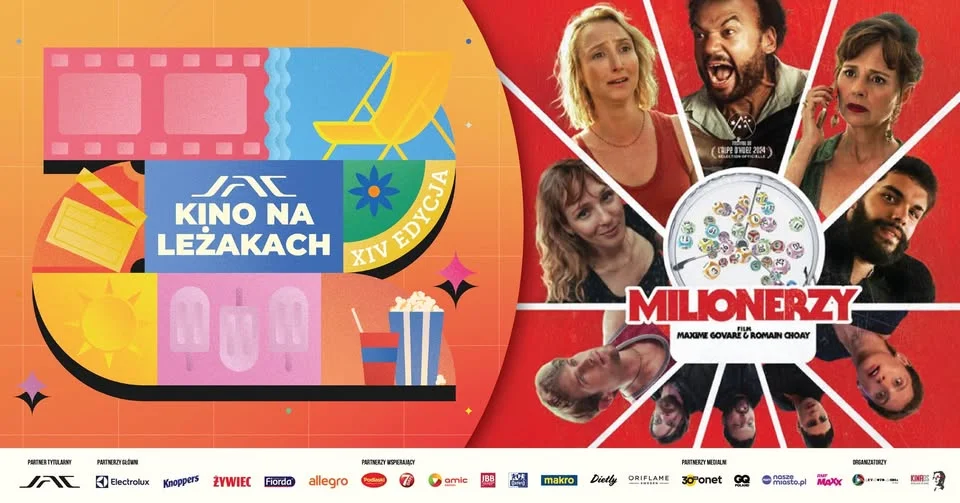 Grafika promocyjna wydarzenia Kino na leżakach „Milionerzy” – plenerowy seans