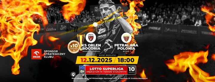 Grafika promocyjna wydarzenia ORLEN Bogoria Grodzisk Mazowiecki – Petralana Polonia Bytom | 10. kolejka LOTTO Superligi