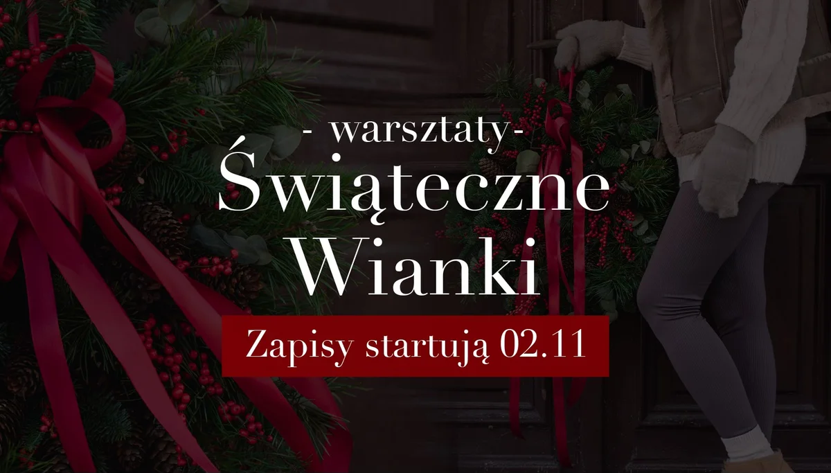 Grafika promocyjna wydarzenia Świąteczne Wianki – warsztaty w Grodzisku