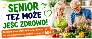 Grafika promocyjna wydarzenia Bezpłatne warsztaty kulinarno-dietetyczne dla seniorów