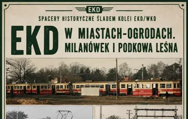 Grafika promocyjna wydarzenia EKD w miastach-ogrodach. Milanówek i Podkowa Leśna