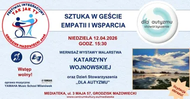 Grafika promocyjna wydarzenia Festiwal Tak jak Ty w Mediatece Grodzisk: sztuka, empatia i wyjątkowy wernisaż