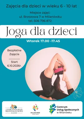 Grafika promocyjna wydarzenia Joga dla dzieci
