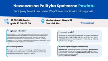 Grafika promocyjna wydarzenia „MY JESTEŚMY!” – konsultacje społeczne o Grodzisku bez barier