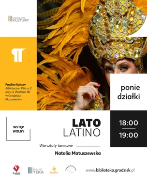 Grafika promocyjna wydarzenia Lato Latino w Pawilonie Kultury