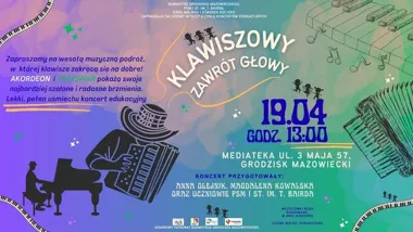 Grafika promocyjna wydarzenia Muzyczna Przygoda – Koncerty dla Małych Odkrywców w Grodzisku Mazowieckim