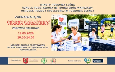 Grafika promocyjna wydarzenia Piknik Rodzinny Zdrowo i Naukowo