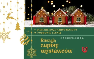 Grafika promocyjna wydarzenia V Jarmark Bożonarodzeniowy w Podkowie Leśnej