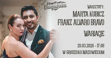 Grafika promocyjna wydarzenia WARIACJE z Martą i Alvaro — warsztat wariacji w tangu