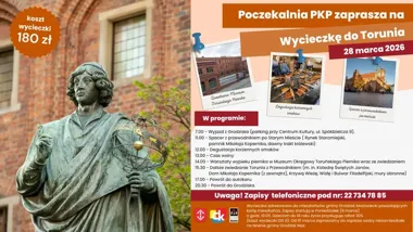 Grafika promocyjna wydarzenia Wycieczka do Torunia — jednodniowa wycieczka dla mieszkańców Grodziska