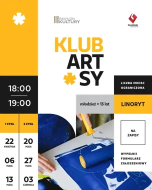 Klub Artsy w Grodzisku - młodzi spróbują linorytu i wyjdą z własnym wzorem