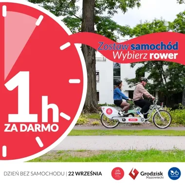 Dodatkowa godzina za darmo na Grodziski Rower Miejski