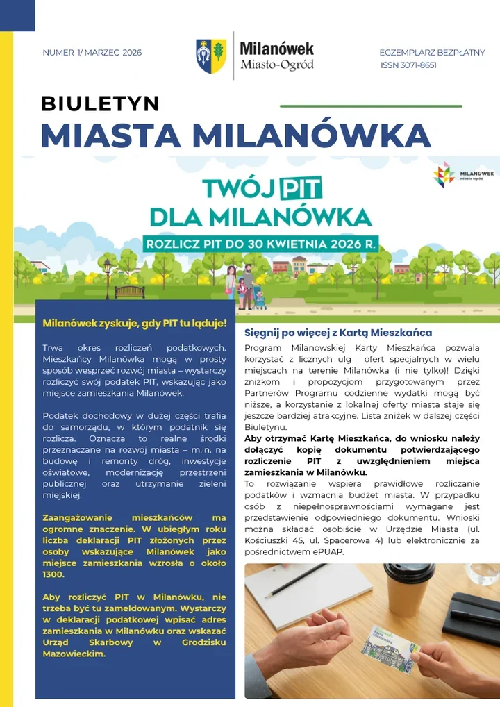 Pierwszy biuletyn roku zbiera najważniejsze sprawy Milanówka w jednym miejscu