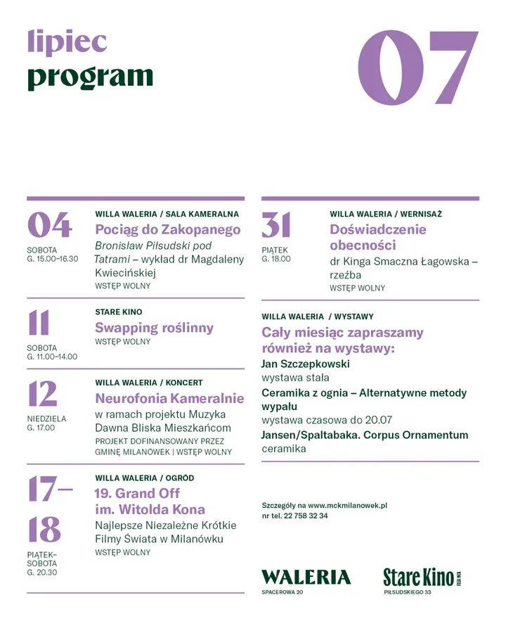 Bezpłatne koncerty i filmy w Milanówku. Lipiec w kulturze będzie gęsty
