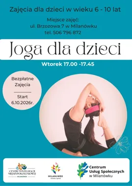 Bezpłatna joga dla dzieci w Milanówku. Zajęcia ruszają we wtorek
