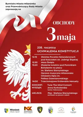 Milanówek uczci Konstytucję 3 Maja. Będą msza, kwiaty i koncert