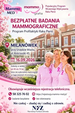 Bezpłatna mammografia w Milanówku. Sprawdź, kto może się zgłosić