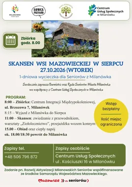 Bezpłatna wycieczka dla seniorów z Milanówka. Czeka ich dzień w skansenie