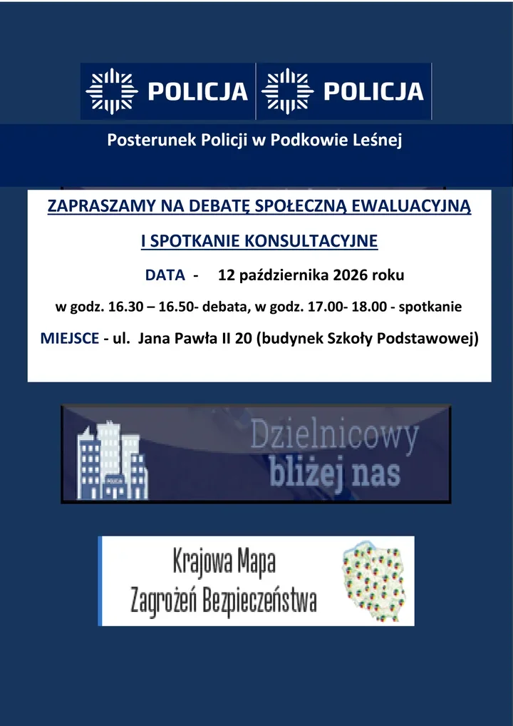 Policjanci zapraszają na dwa spotkania o bezpieczeństwie w Podkowie Leśnej