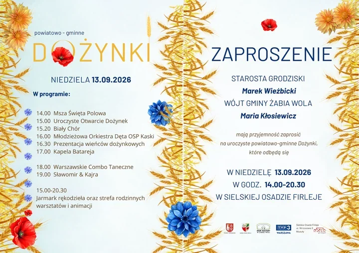 Dożynki w Firlejach połączą tradycję z muzyką na żywo
